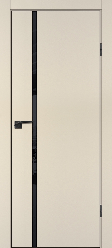Межкомнатная дверь P-22  кромка ABS черная c 4-х ст. Бежевый матовый