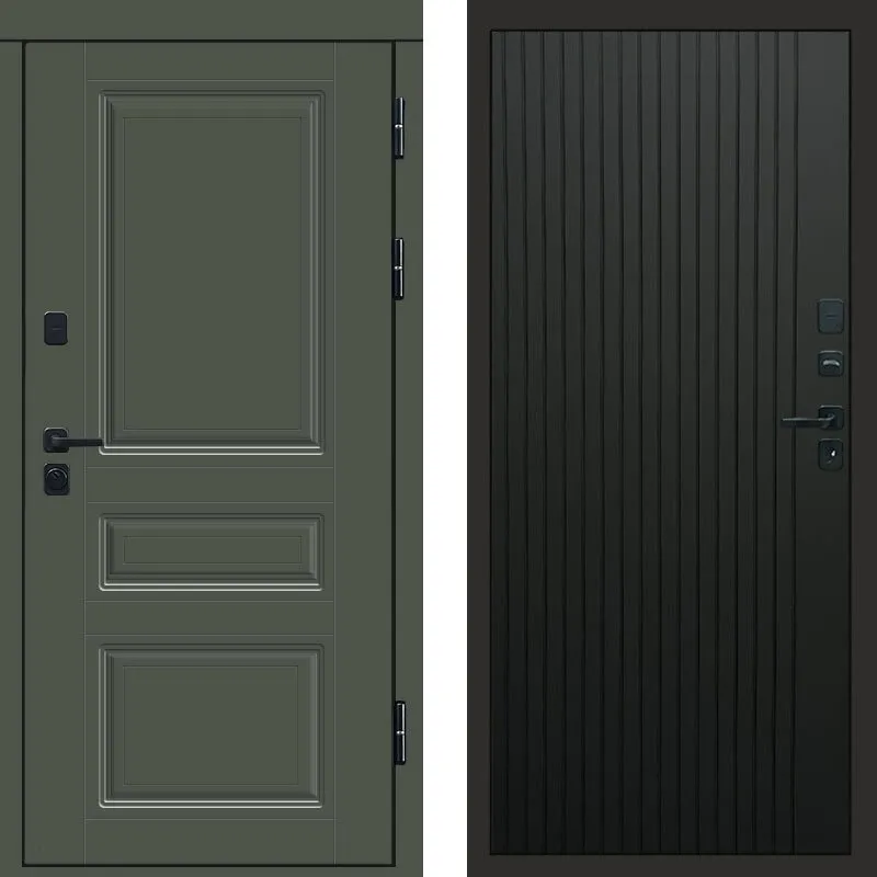 Дверь Термо-Доор Орегон грин(черная фурнитура) (квартира) DIS007542