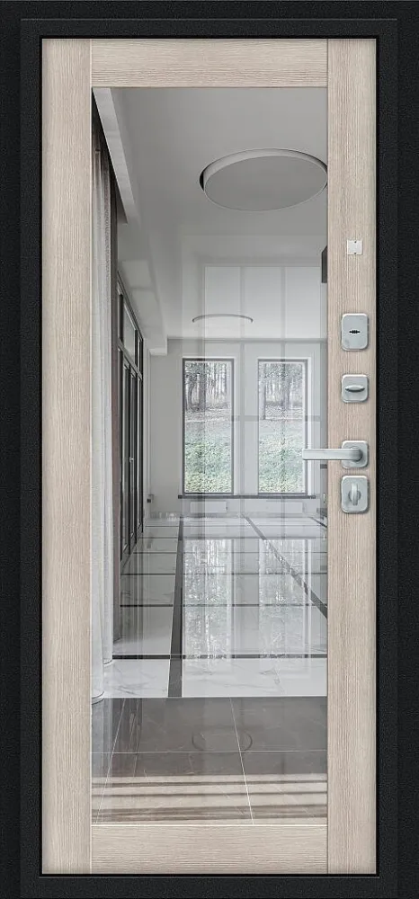 Товар Дверь Флэш МФ/BChrome Букле черное/Cappuccino Melinga BR6198