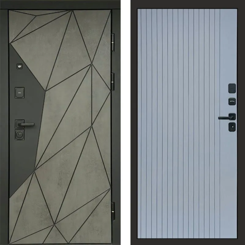 Дверь Термо-Доор ГЕОМЕТРИЯ БЕТОН  (ЧЕРНАЯ ФУРНИТУРА) (квартира) DIS007539